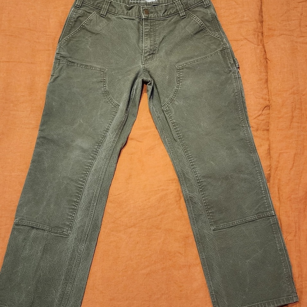 Men’s Green Double Front Carhartt Jeans